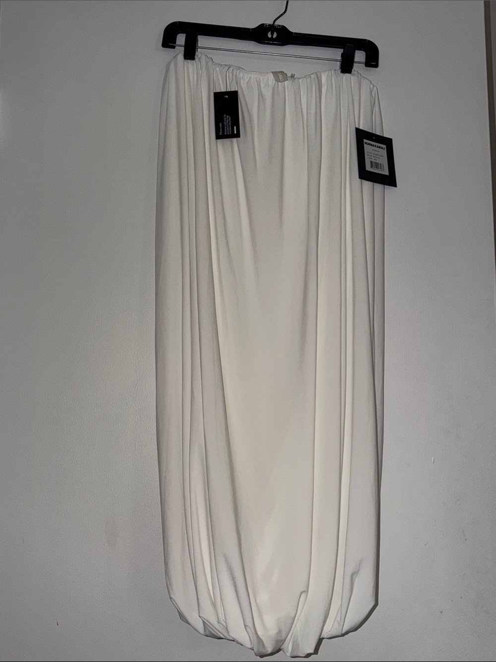 Norma Kamali Cream Maxi Bubble-Hem Skirt and Top